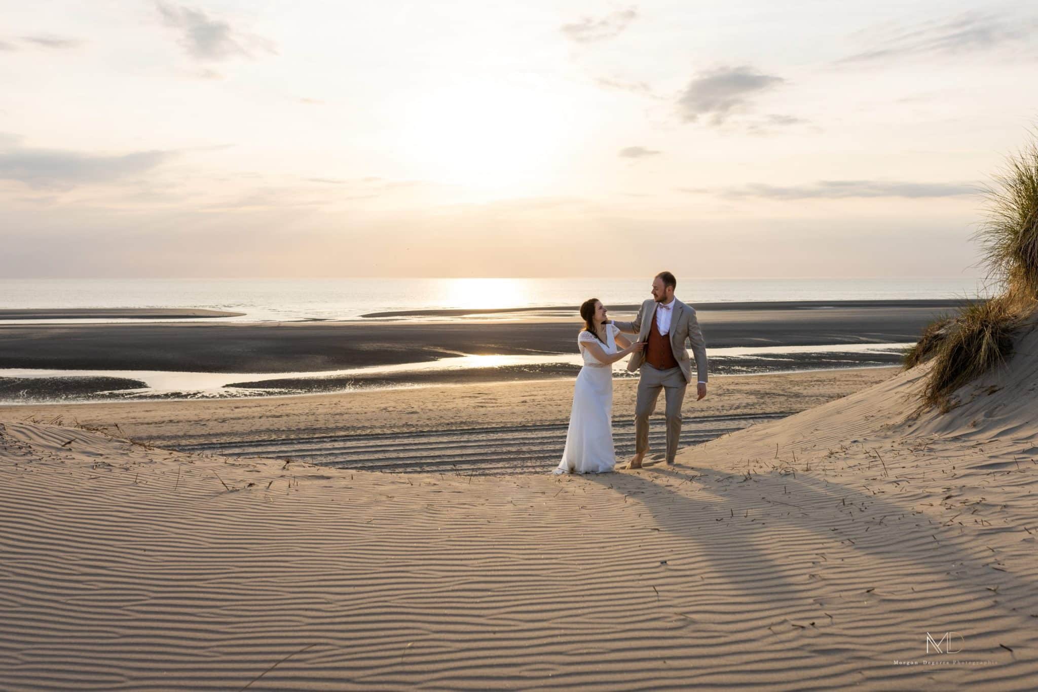 After day mariage Le Touquet plage Aurélie Jérémie complicité photographe