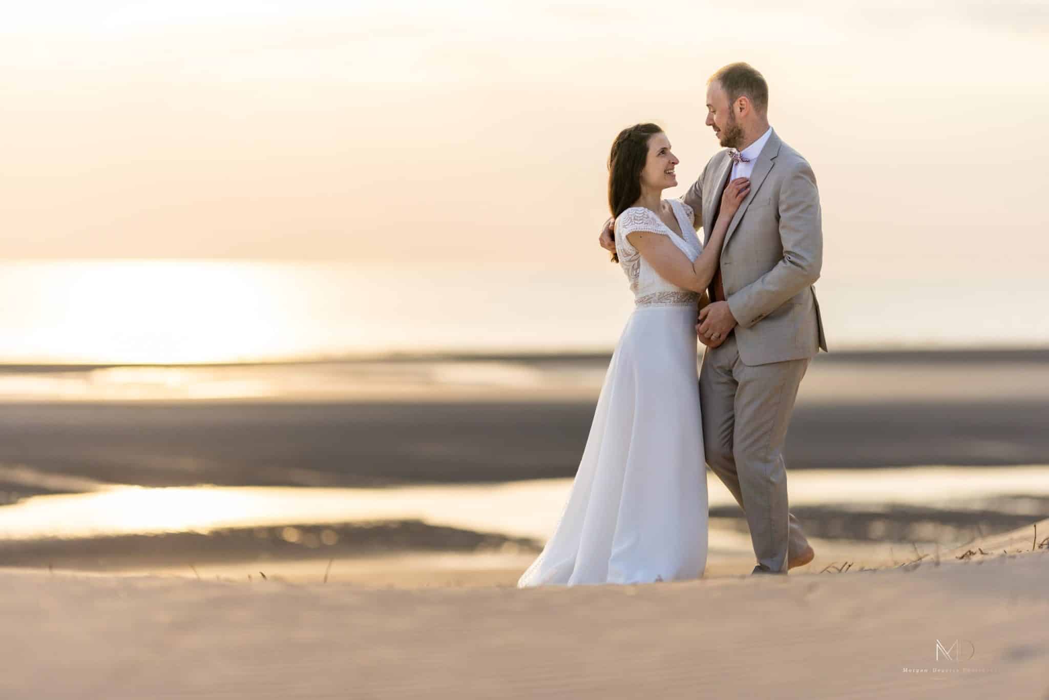 After day Le Touquet Aurélie Jérémie coucher de soleil photographe mariage Côte d'Opale