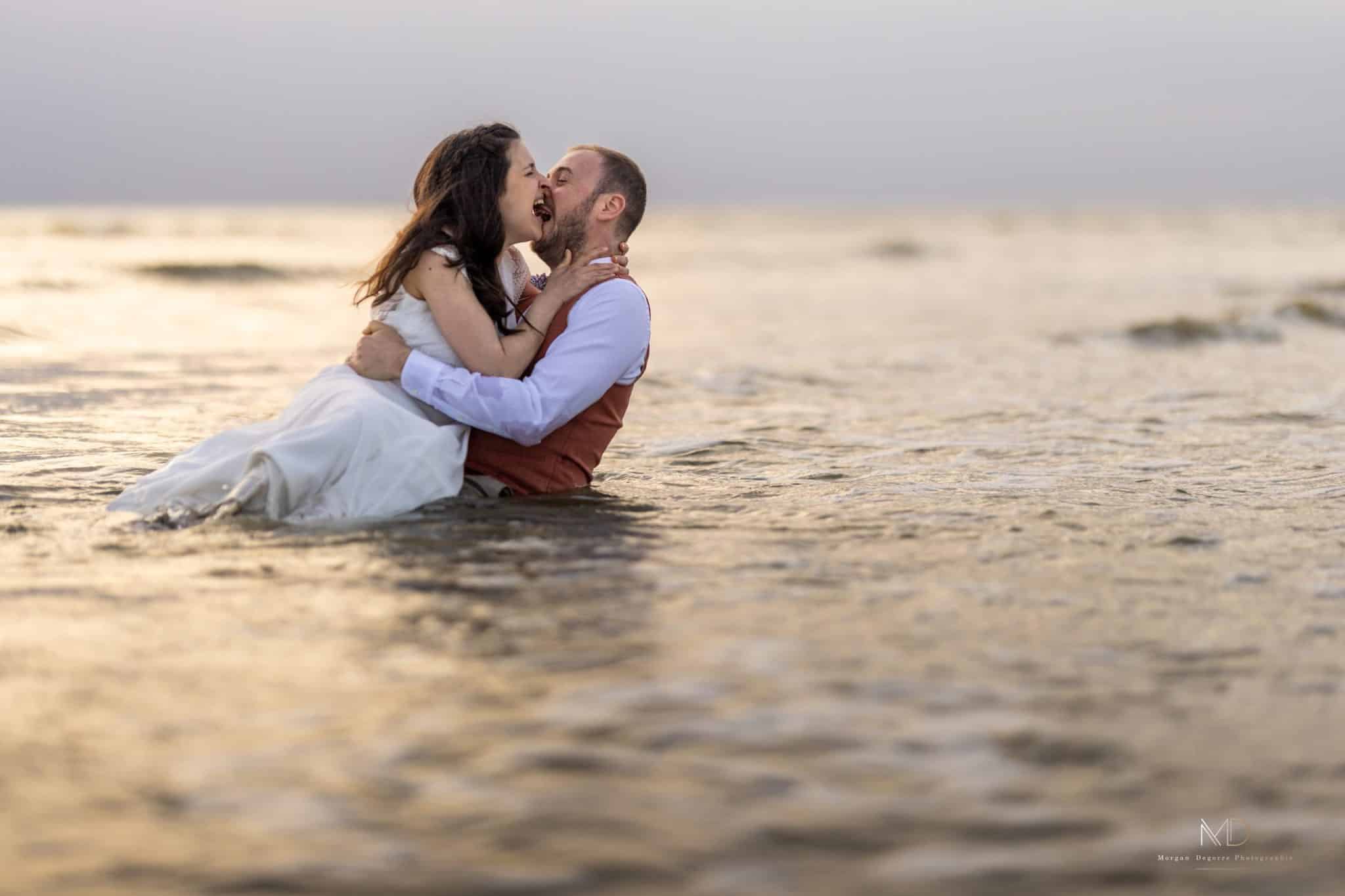 Aurélie Jérémie after day Le Touquet lumière dorée plage Nord
