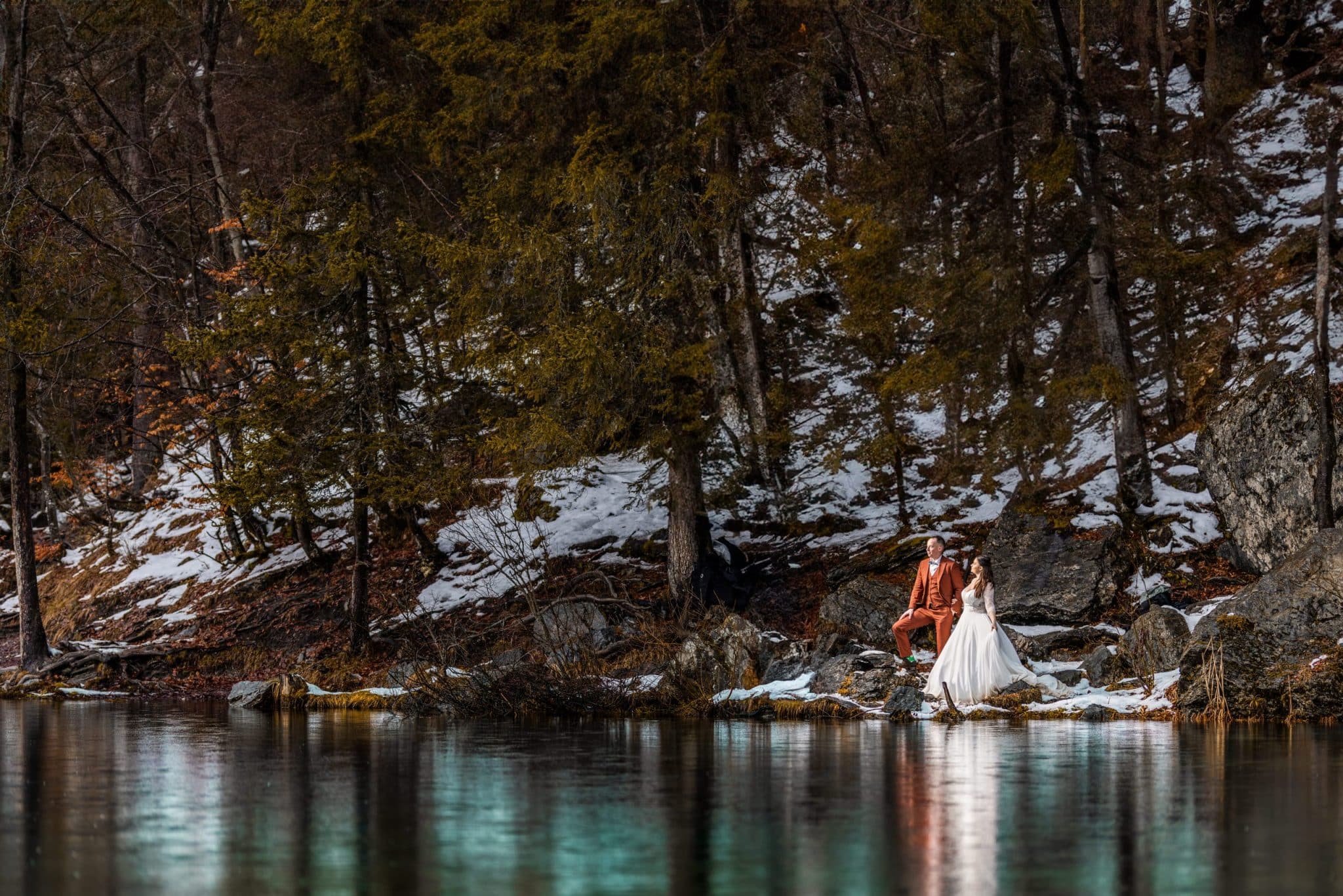 Lac Vert Chamonix photo couple mariage montagne